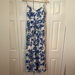Floral Midi Spaghetti Strap Dress
